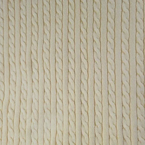 L.L. Bean Women Sleeveless Yellow Cable Knit Cotton V-Neck Sweater Vest Size S - Picture 3 of 6